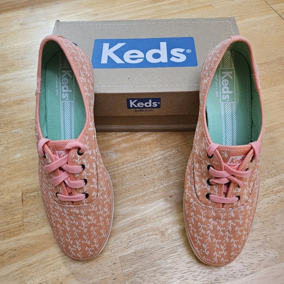Keds sneaker coral floral print womens size 8.5 - Picture 13 of 13